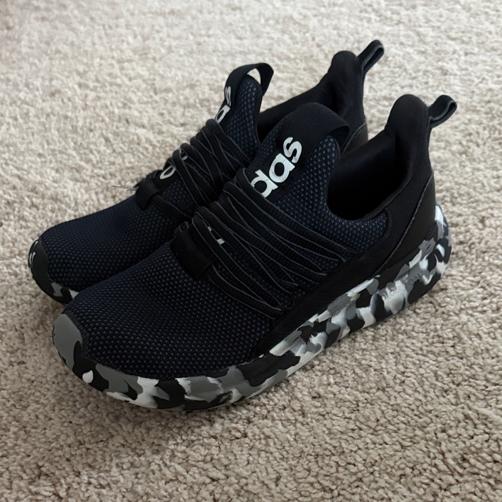 Adidas Black and Gray Camouflage Sneakers
